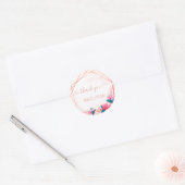 Groen Elegant Rose Gouden Geometrische Lijst Klass Ronde Sticker (Envelop)