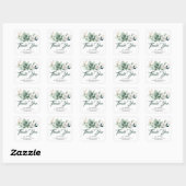 Groen Elegant Tuin Bruiloft Dank u Vierkante Sticker (Vel)