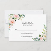 Groen Elegante Bloemen RSVP-kaart RSVP Kaartje (Voorkant)