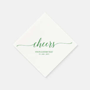 Groen Elegante Stijlvolle Lettering Proost Feest Servet