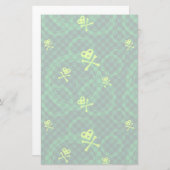 Groen Emo-patroon met cirkels Briefpapier (Voorkant / Achterkant)