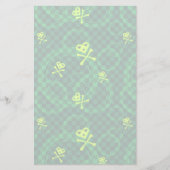 Groen Emo-patroon met cirkels Briefpapier (Voorkant)