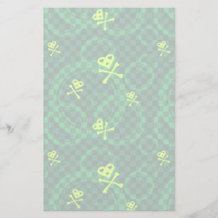 Groen Emo-patroon met cirkels Briefpapier