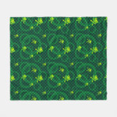 Groen Emo-patroon met cirkels Fleece Deken (Voorkant (Horizontaal))