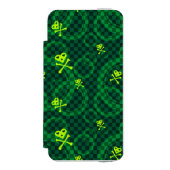 Groen Emo-patroon met cirkels Incipio iPhone Portemonnee Hoesje (Voorkant Agenda)