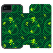 Groen Emo-patroon met cirkels Incipio iPhone Portemonnee Hoesje (Agenda Open)
