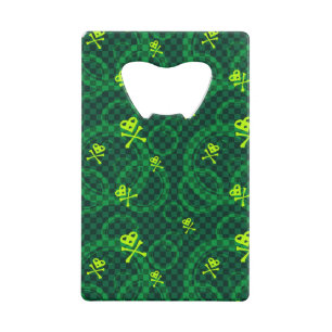 Groen Emo-patroon met cirkels Kredietkaart Flessenopener