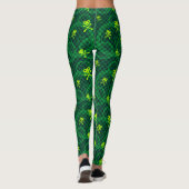 Groen Emo-patroon met cirkels Leggings (Achterkant)