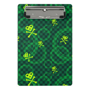 Groen Emo-patroon met cirkels Mini Klembord