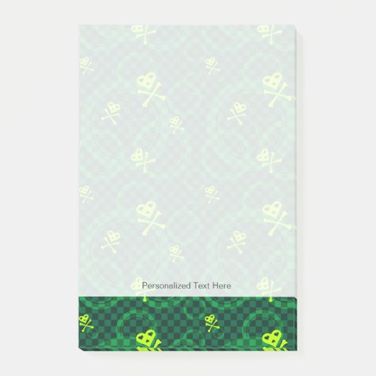 Groen Emo-patroon met cirkels Post-it® Notes (Voorkant)