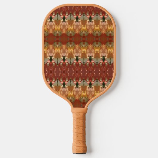 Groen en ambergeel Ikat 3 Pickleball Paddle (Voorkant)