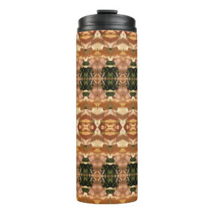 Groen en ambergeel Ikat 9 Thermosbeker