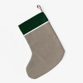 Groen en Beige Rustieke Vakantie Monogram Kleine Kerstsok (Achterkant (Hangend))