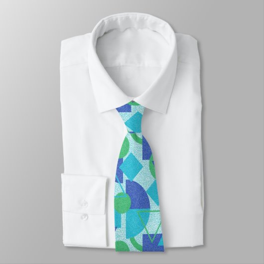 Groen en Blauw Abstract Ontwerp Stropdas (Gebonden)
