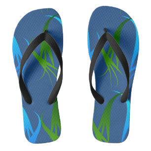 Groen en blauw abstracte vormen teenslippers
