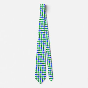 Groen en Blauw Argyle Aangepast Stropdas