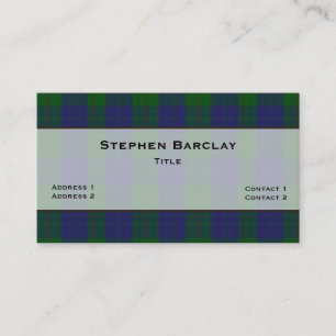 Groen en blauw Barclay Tartan Visitekaartje