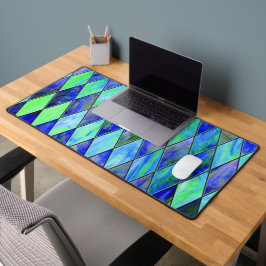 Groen en blauw bureaumat