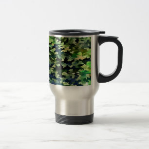 Groen en blauw Camouflage Patroon Reisbeker