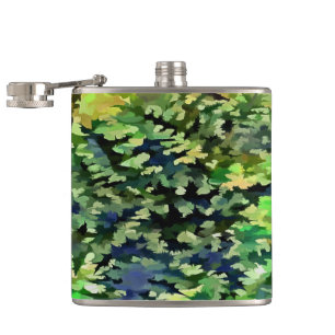Groen en Blauw Camouflagepatroon Heupfles