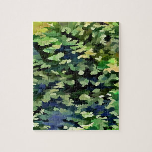 Groen en Blauw Camouflagepatroon Legpuzzel