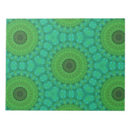 Groen en blauw cirkelvormig patroon notitieblok