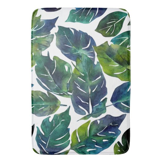 Groen en Blauw Foliage Philodendron Botanical Badmat (Voorkant Verticaal)