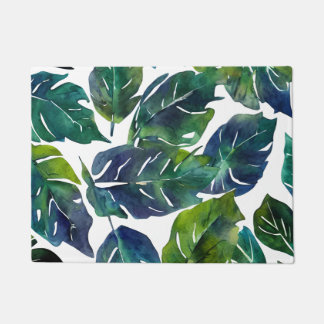 Groen en Blauw Foliage Philodendron Botanical Deurmat