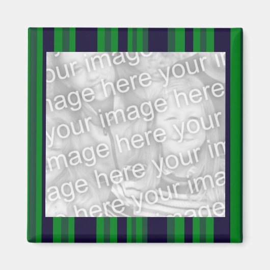 Groen en blauw foto lijst magneet (Voorkant)