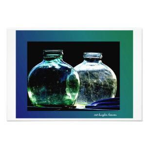 Groen en blauw glas foto afdruk