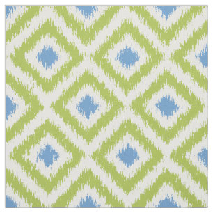 Groen en blauw Ikat Diamonds op grote schaal Stof