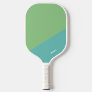 Groen en blauw kleurenblok met naam pickleball paddle