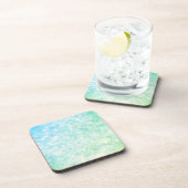 Groen en blauw kristal bier onderzetter (Rechterzijde)
