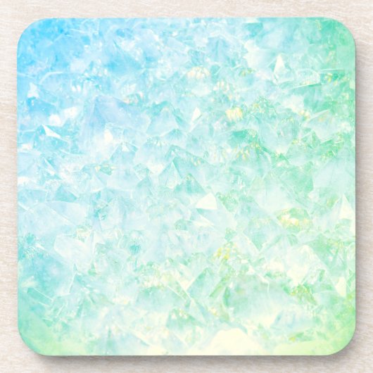Groen en blauw kristal bier onderzetter (Voorkant)