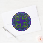 Groen en Blauw Kruis Ronde Sticker (Envelop)