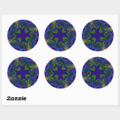 Groen en Blauw Kruis Ronde Sticker (Vel)