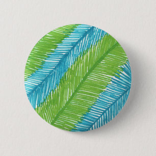 Groen en blauw lederen patroon ronde button 5,7 cm