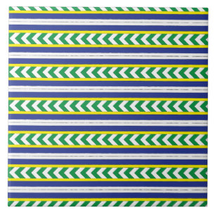 Groen en blauw Lets Lets Enic Folk art Tegeltje
