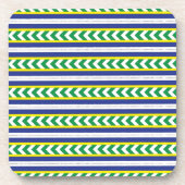 Groen en blauw Lets Lets Etnische Folk art Onderzetter (Voorkant)