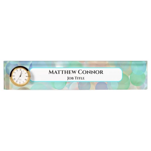 Groen en blauw Marble Classy Modern Personalized Naambordje (Voorkant)