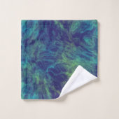 groen en blauw Marmer abstract Bad Handdoek (Wasdoekje)