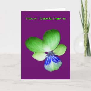 Groen en Blauw Pansy Aangepast Wenskaart Kaart