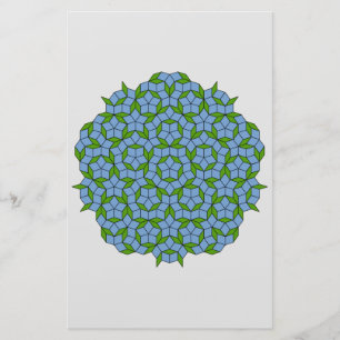 Groen en blauw Penrose Rhombus Patroon Briefpapier