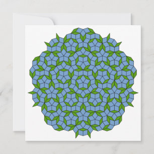 Groen en blauw Penrose Rhombus Patroon Kaart