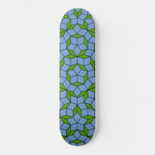Groen en blauw Penrose Rhombus Patroon Skateboard