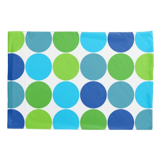 Groen en blauw pokstip kussensloop (Achterkant-Links)