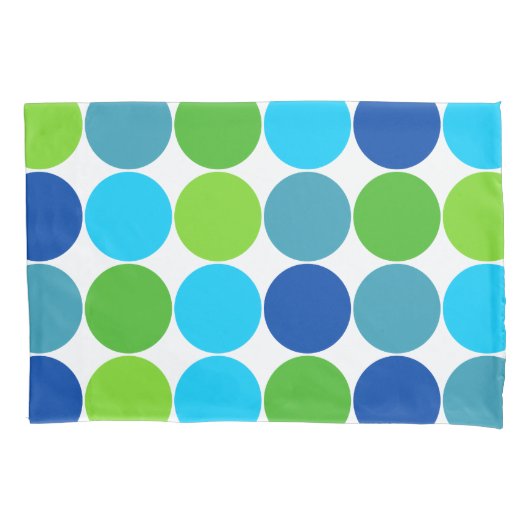 Groen en blauw pokstip kussensloop (Voorkant-Links)