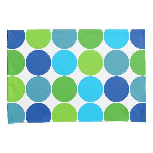 Groen en blauw pokstip kussensloop (Voorkant-Rechts)