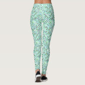 Groen en blauw pokstip leggings (Achterkant)