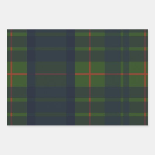 Groen en Blauw Rood Tartan Schots Spuit Inpakpapier Vel (Voorkant)